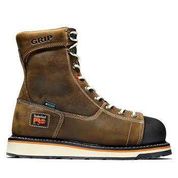 Timberland Férfi PRO Gridworks 8" Soft Toe Munkavédelmi Bakancs Barna